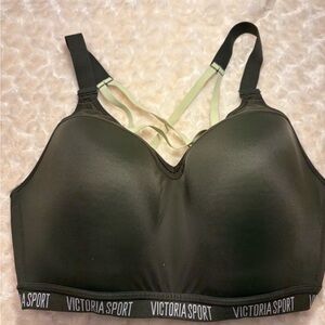 Victoria's Secret Black Sports Bra with Green Accents